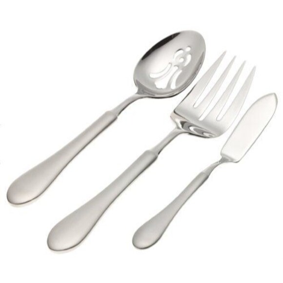 Yamazaki Other - New Yamazaki Mandolin Glo Stainless 3 pc Serving Set -Meat Fork, Pierced, Butter
